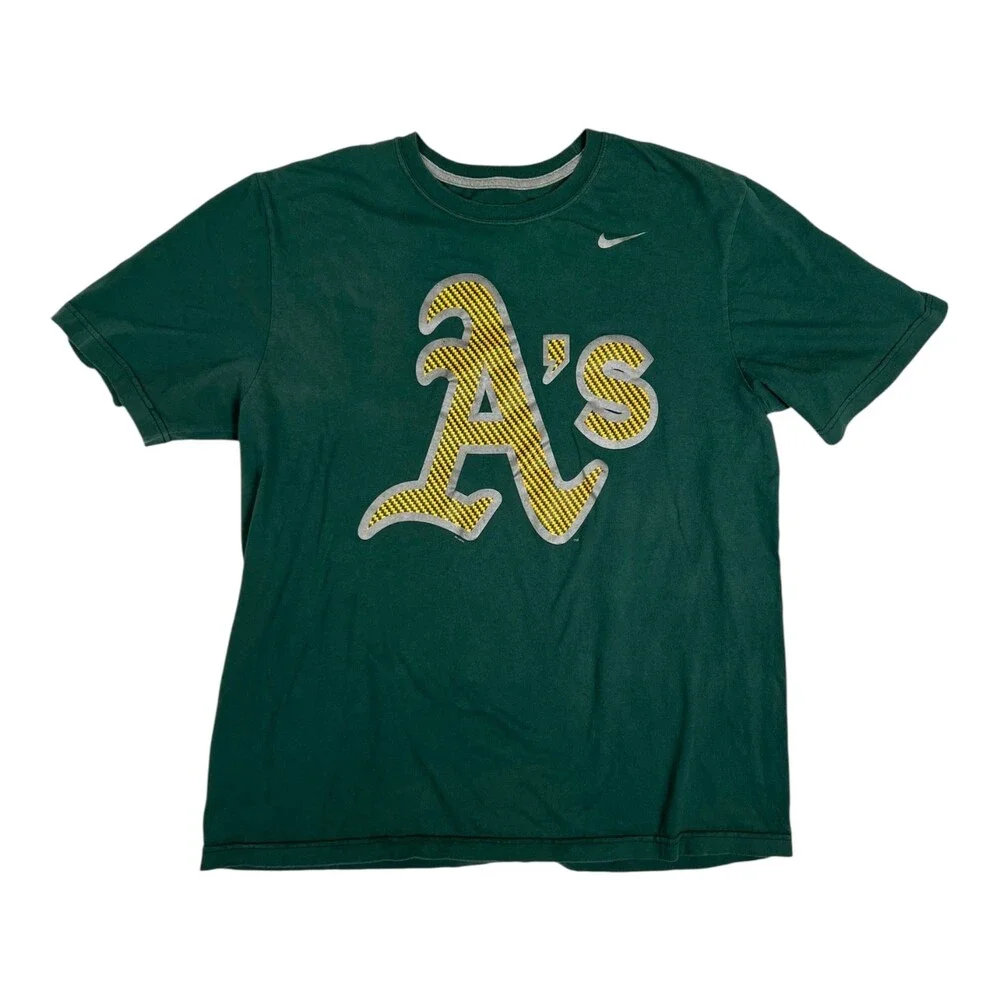Vintage Nike Oakland Athletics T-Shirt Size XL Big Logo Y2K Green